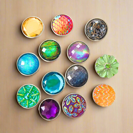 Snap Buttons Acrylic  Random  Set #1