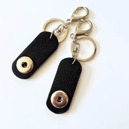 Snap Button Leather Keychain with Lobster Hook Fits 18mm Snaps