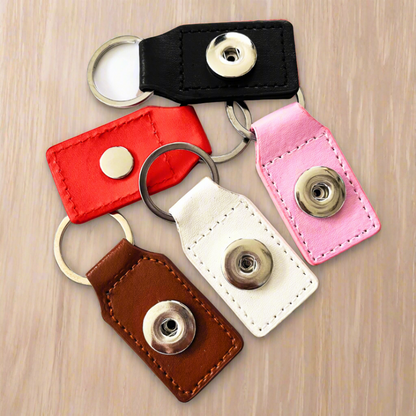 Leather Snap Buttons Keychain Fits 18mm Snaps